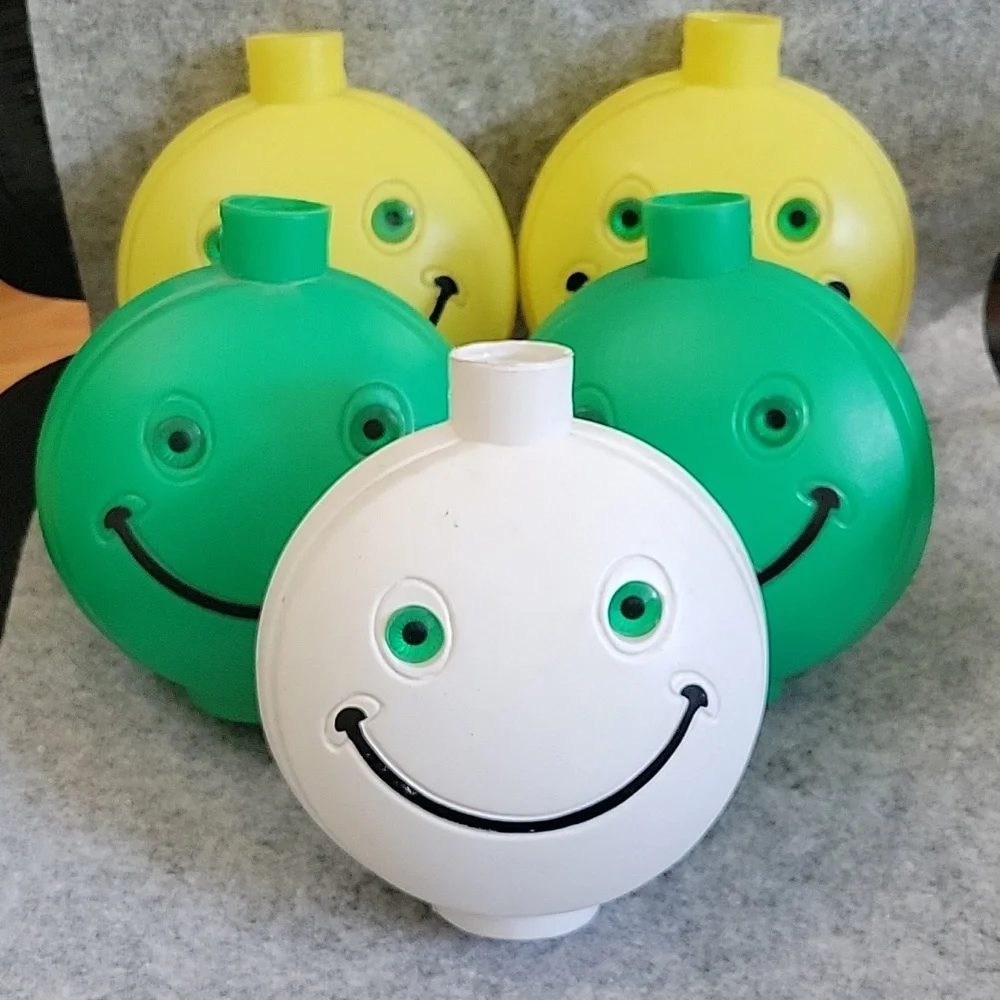 Vintage Blow Mold Smiley Face Replacement Set of 5